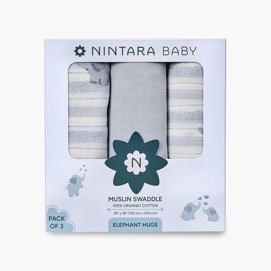 Nintara Baby Assorted Swaddle - Set of 3 - 99x99cm