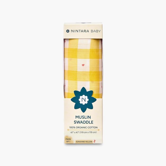 Nintara Baby Checked Swaddle - 119x119cm