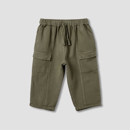 Juniors Solid Trousers with Cargo Pockets