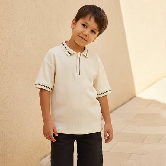Juniors Striped Polo T-shirt