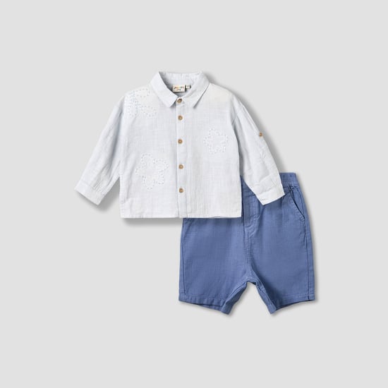 Juniors Embroidered Shirt and Shorts Set