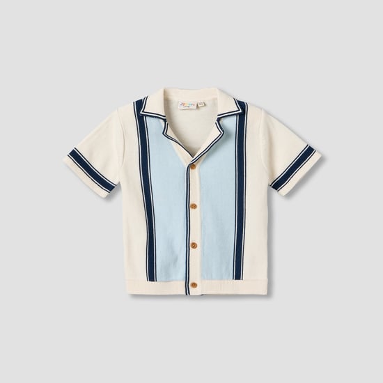 Giggles Stripes Collared Cardigan