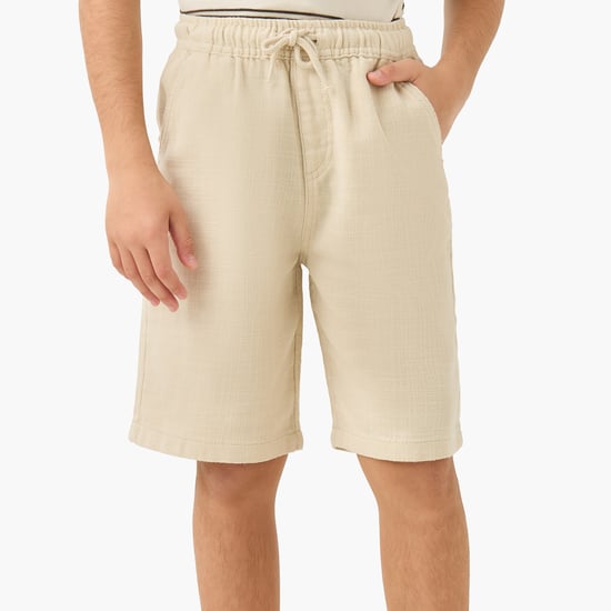 JUNIORS Solid Drawstring Shorts