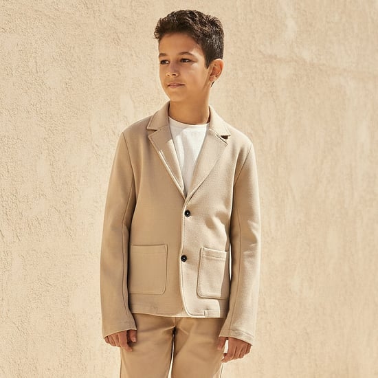 Juniors Solid Blazer with Long Sleeves