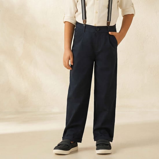 Juniors Solid Trousers with Pockets