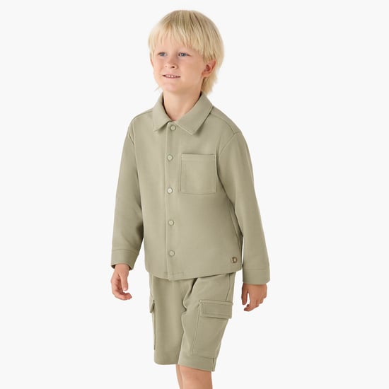 Eligo Textured Shirt and Cargo Shorts Set