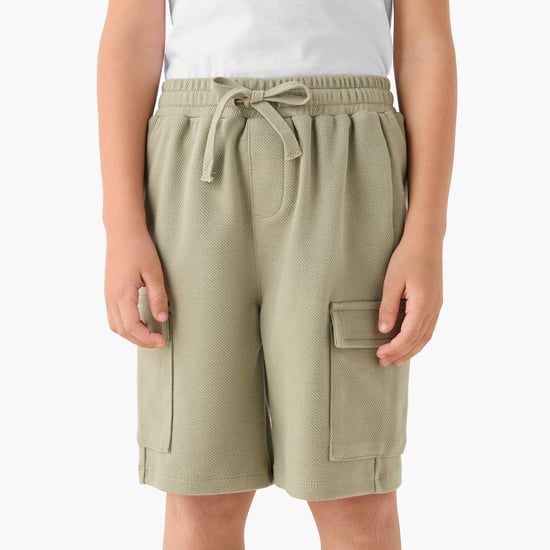 Eligo Textured Shirt and Cargo Shorts Set