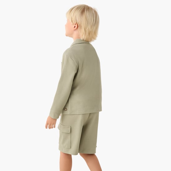 Eligo Textured Shirt and Cargo Shorts Set