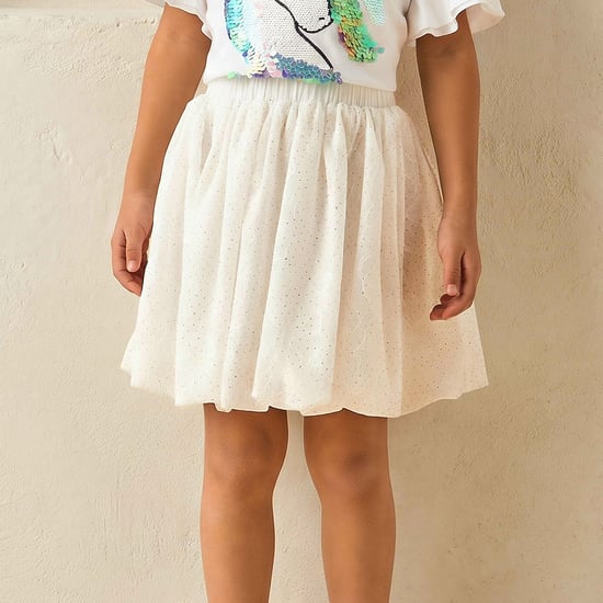 Juniors Glitter Embellished Bubble Skirt