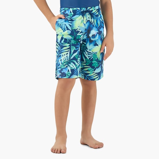 Juniors Tropical Print Rash Guard Set