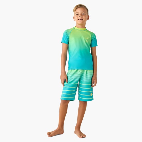 Juniors California Print Rash Guard Set