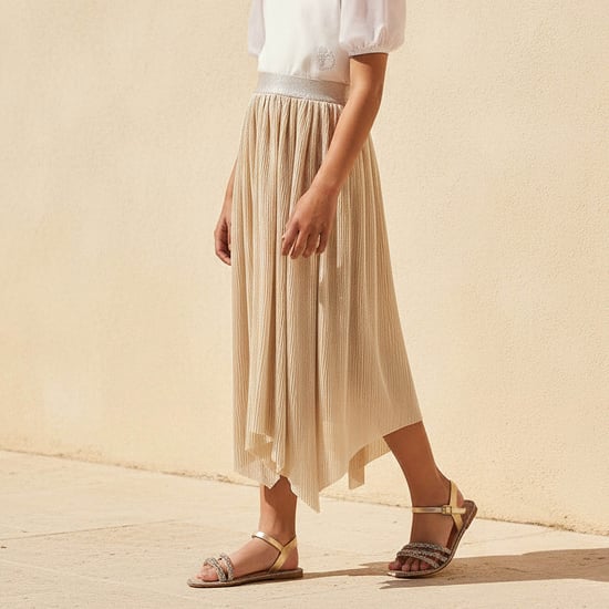 Juniors Pleated Asymmetric Skirt