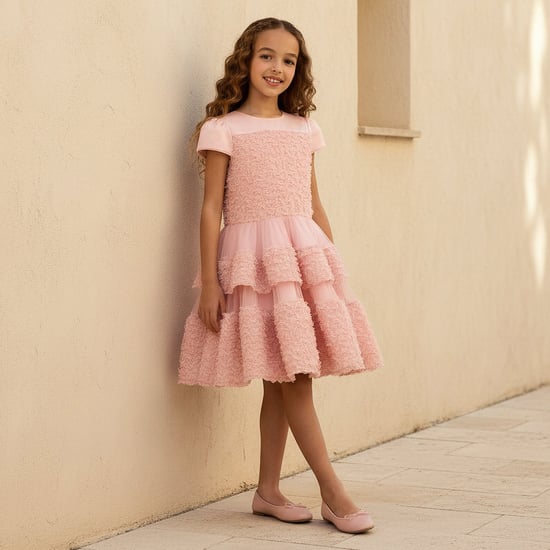 Juniors Ruffle Detail Tiered Dress