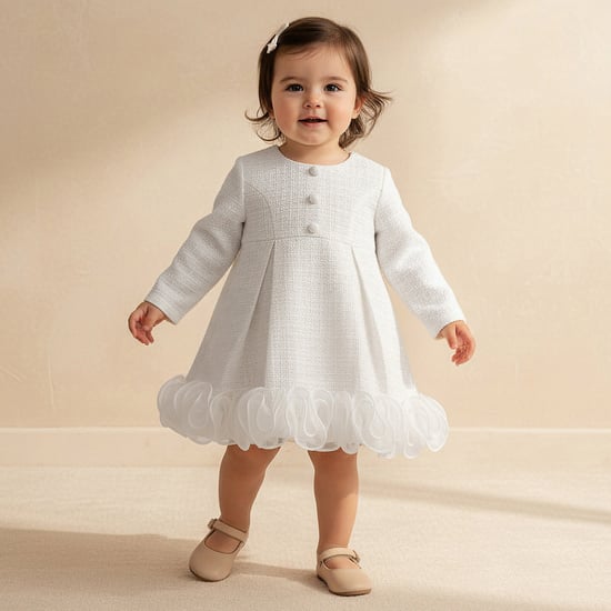 Giggles Tweed Dress with Ruffle Detail