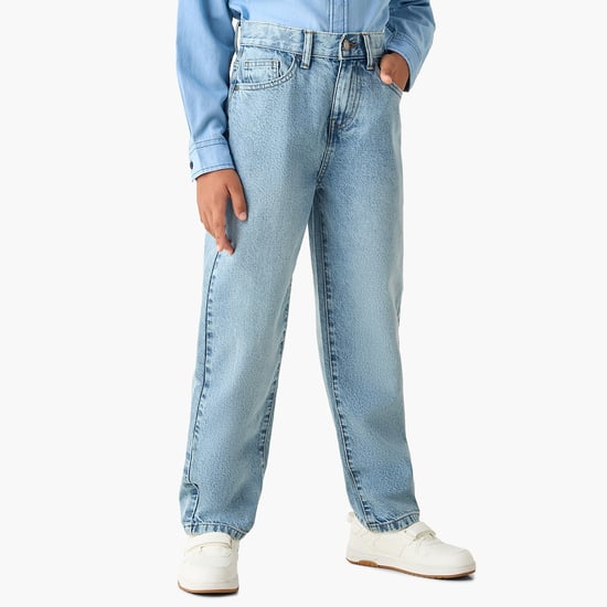 Juniors Washed Relaxed Fit Jeans