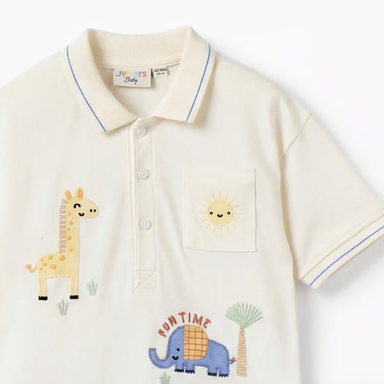 Juniors Embroidered Rompers with Snap Button