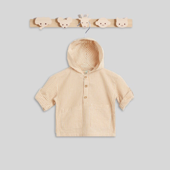 Juniors Striped Hooded Shirt