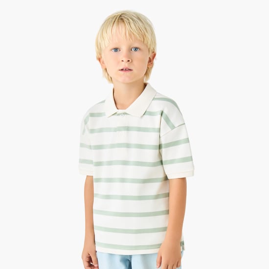 Juniors Striped Polo T-shirt