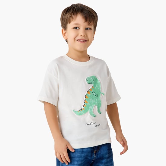 Juniors Dinosaur Embossed T-shirt