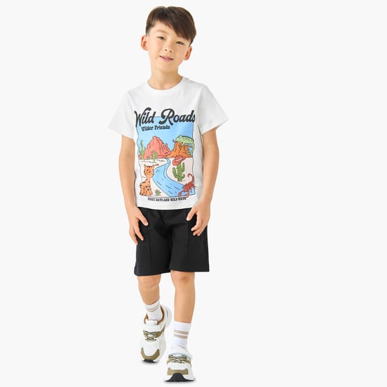 Juniors Graphic Print T-shirt and Shorts Set