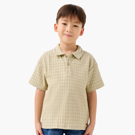 Juniors Textured Polo T-shirt