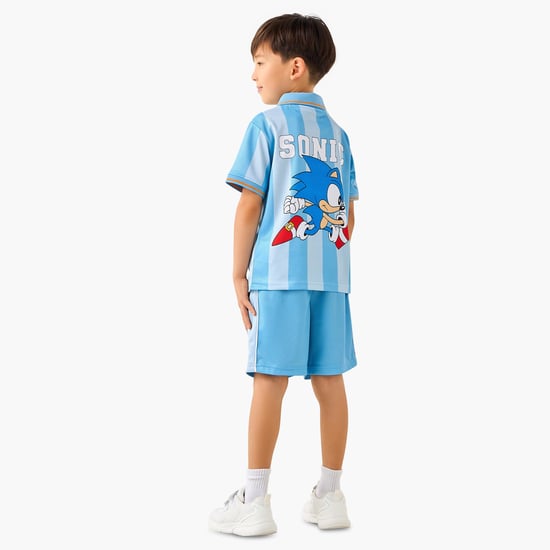 Juniors Sonic Print T-shirt and Shorts Set