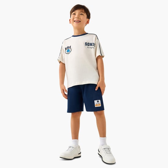Juniors Sonic Print T-shirt and Shorts Set