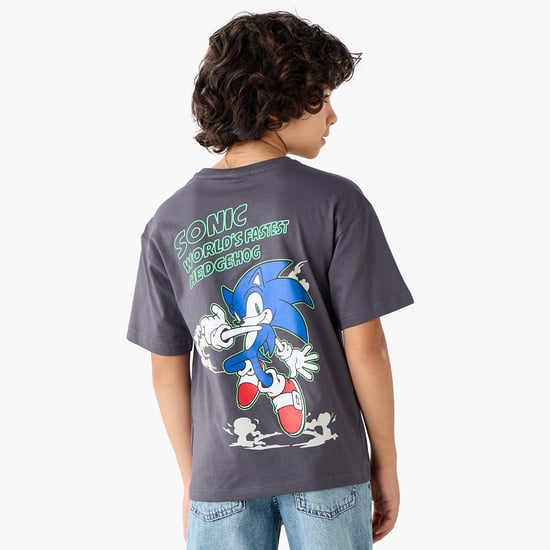 Juniors Sonic the Hedgehog Back Print T-shirt