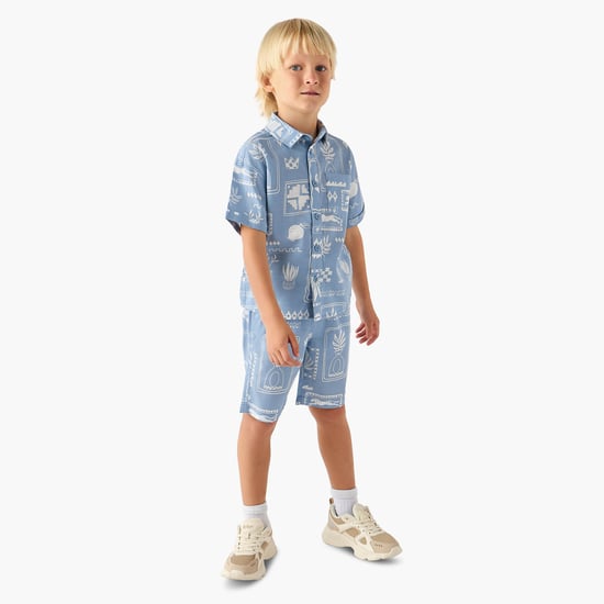 Juniors Graphic Print Shirt and Shorts Set