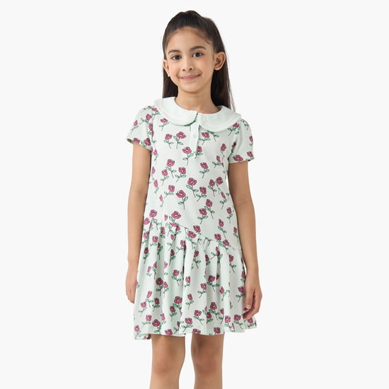 Juniors Floral Print A-line Dress