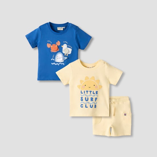 Juniors 3 Piece Printed T-shirt and Shorts Set