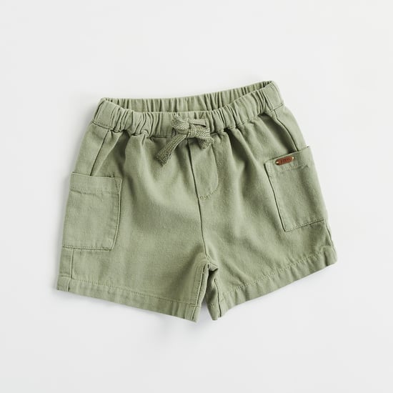 Giggles Solid Cargo Shorts with Drawstring Waistband