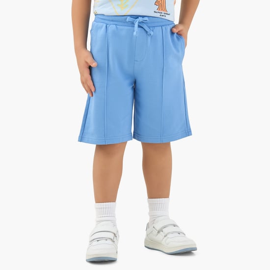 Juniors Solid Shorts with Drawstring Waistband