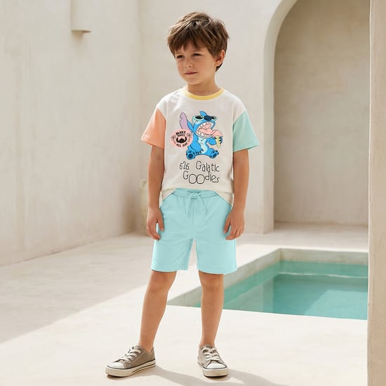 Juniors Stitch Print T-shirt and Shorts Set
