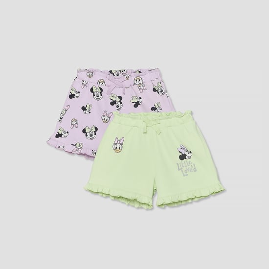 Juniors Minnie Mouse and Daisy Duck Print Shorts - Pack of 2