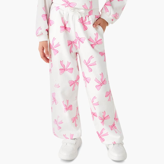 Juniors Bow Print Track Pants