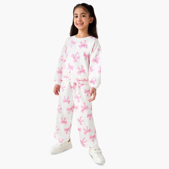 Juniors Bow Print Track Pants