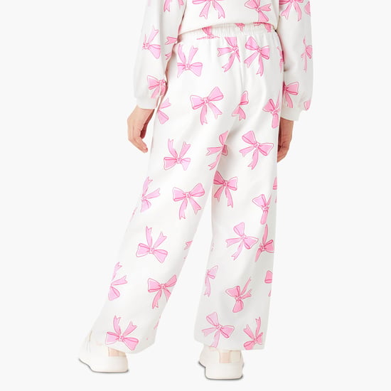 Juniors Bow Print Track Pants