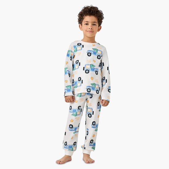 Juniors Truck Print T-shirt and Pyjama Set