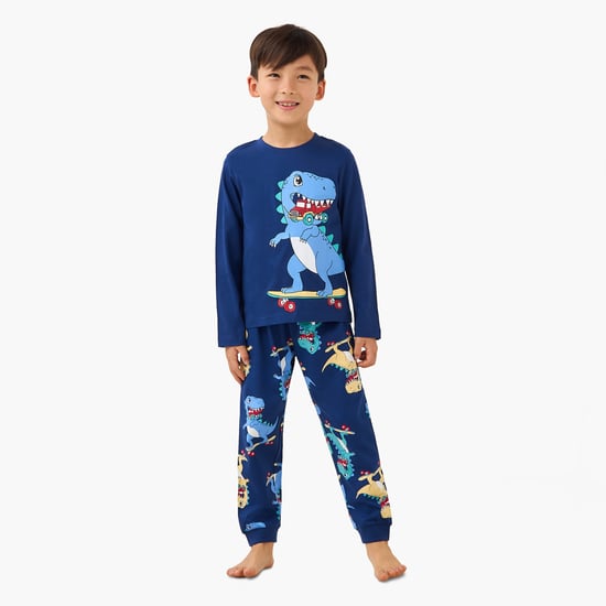 Juniors Dinosaur Print T-shirt and Pyjama Set