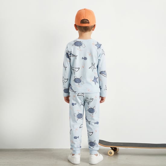 Juniors Printed T-shirt with Joggers Set
