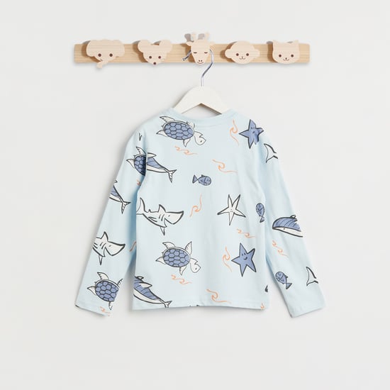 Juniors Printed T-shirt with Joggers Set