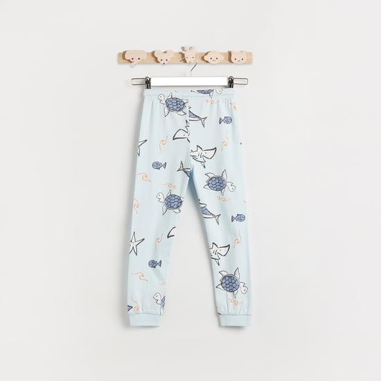 Juniors Printed T-shirt with Joggers Set