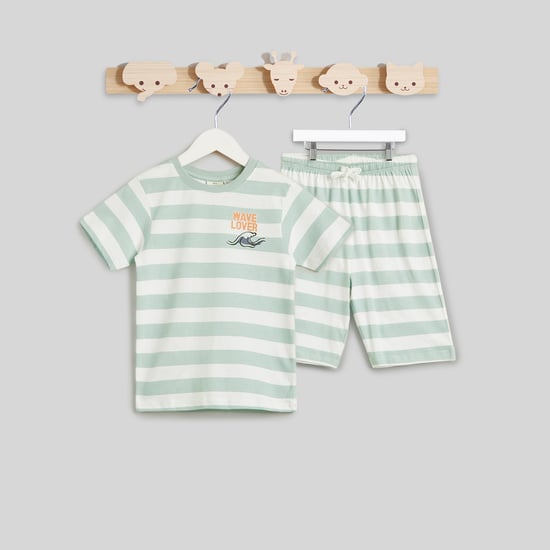 Juniors Striped T-shirt and Shorts Set