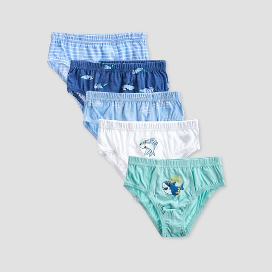 Juniors Shark Print Briefs - Set of 5