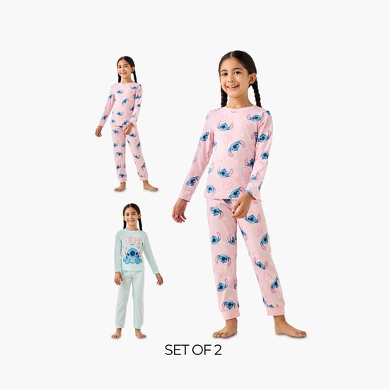 Juniors Stitch Print T-shirt and Pyjamas - Set of 2