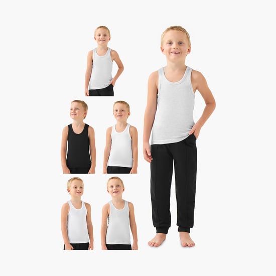 Juniors Solid Crew Neck Vest - Set of 5
