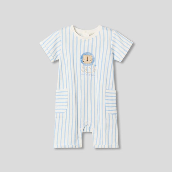 Juniors Striped Lion Applique Romper