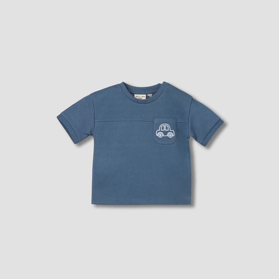 Juniors Car Embroidered T-shirt and Pants Set