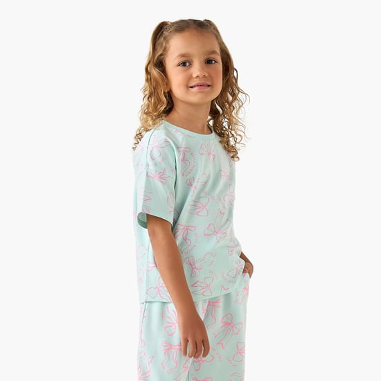 Juniors Bow Print T-shirt